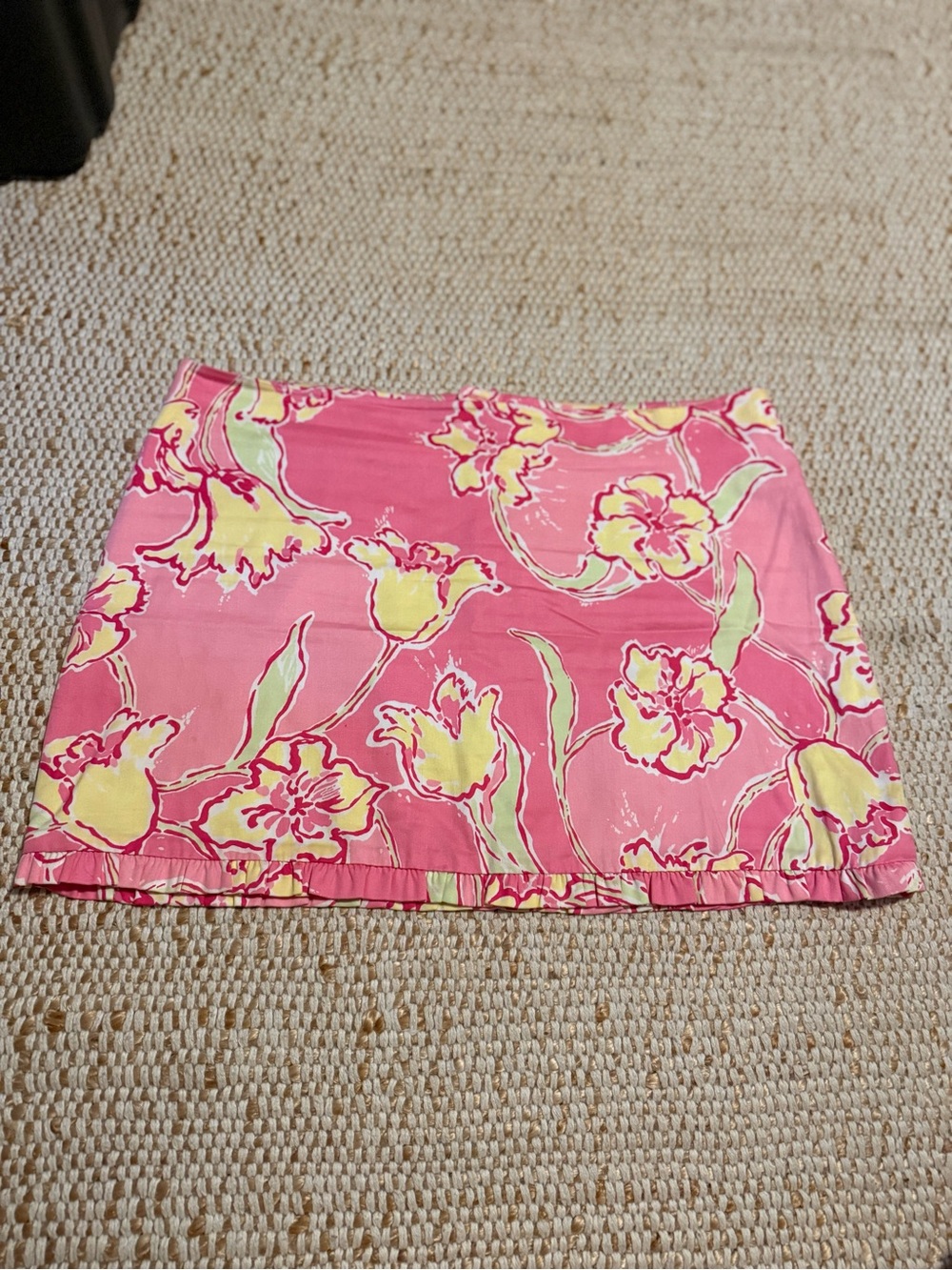 Lilly Pulitzer Pink Floral Mini Skirt